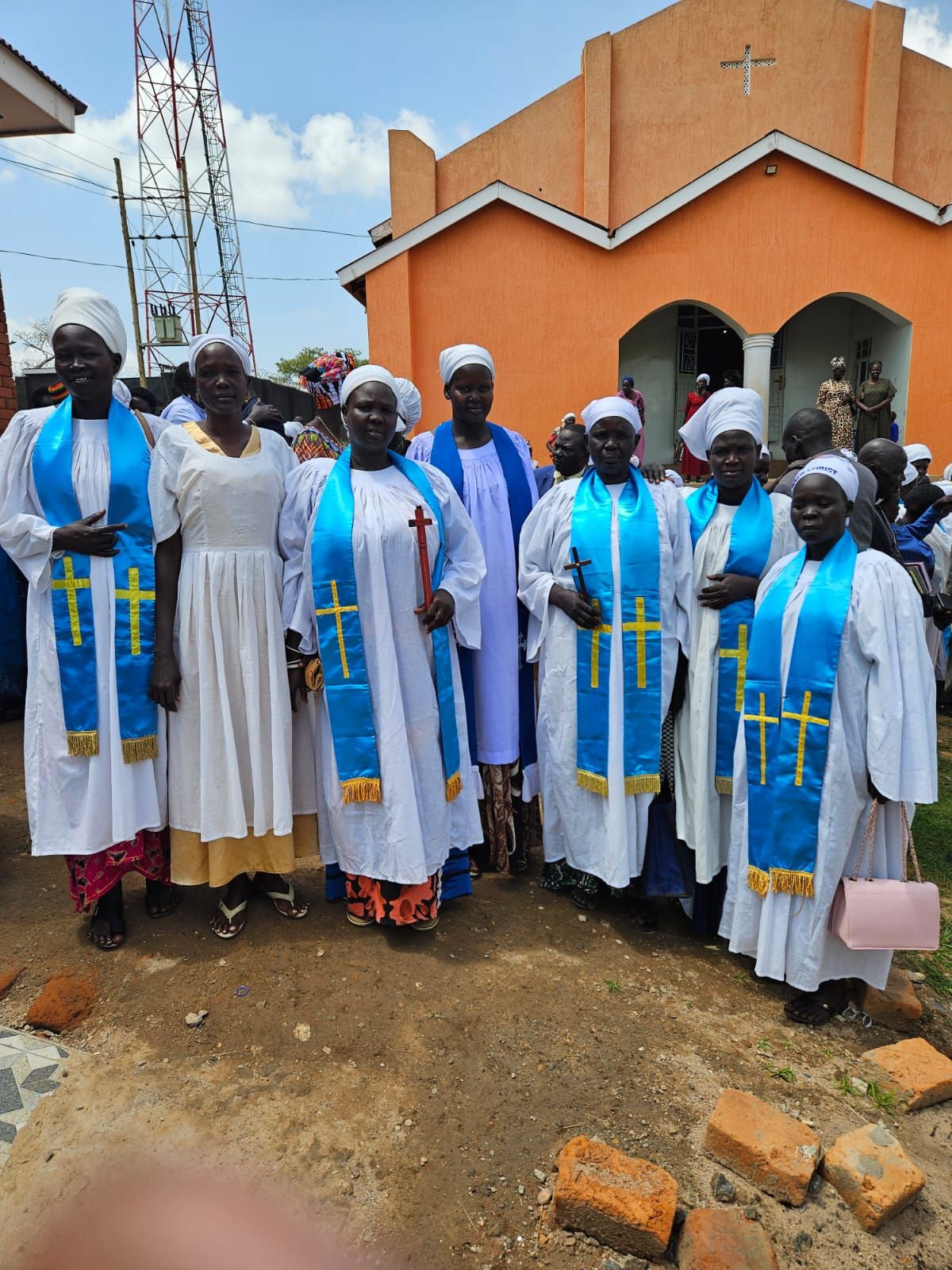 Newly commissioned Mothers’ Union members outside their parish church