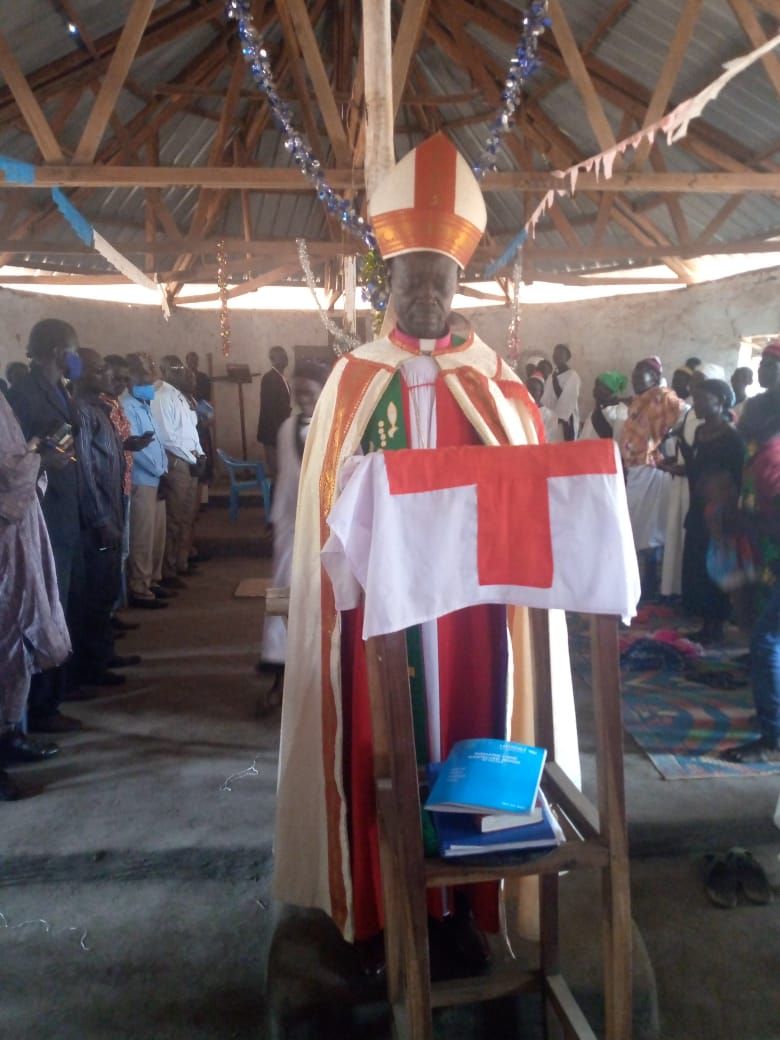 Bishop presiding at a service in a local church